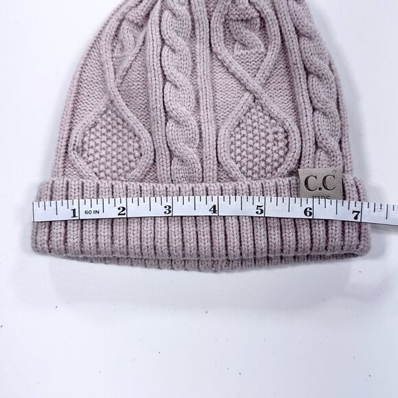 C.C Kids blush knit lined beanie - Picture 6 of 7